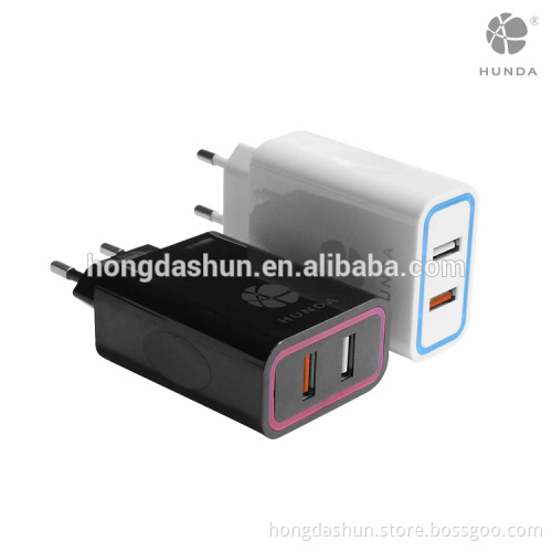 USB Wall Charger, HUNDA 2-Port 4.8 Amp USB Travel Wall Charger with folding plug USB Charger